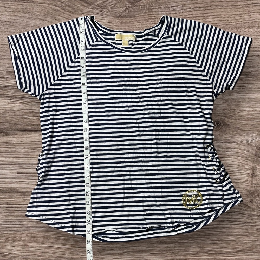 Women’s Michael Kors Blouse Blue/White stripes Size XL - Picture 4 of 8